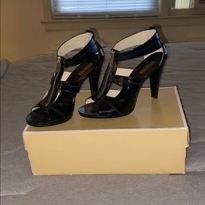 Black sandals with heels